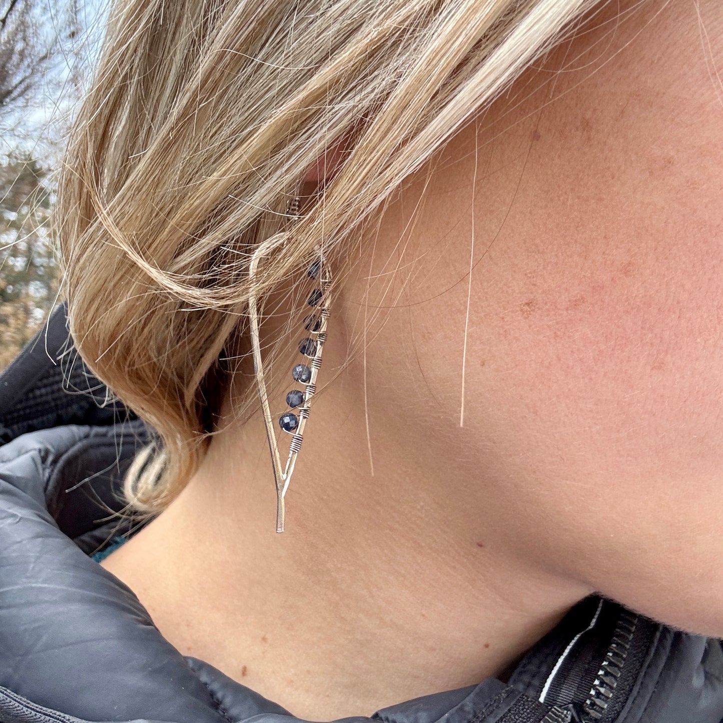 Sapphire Wrapped Earrings