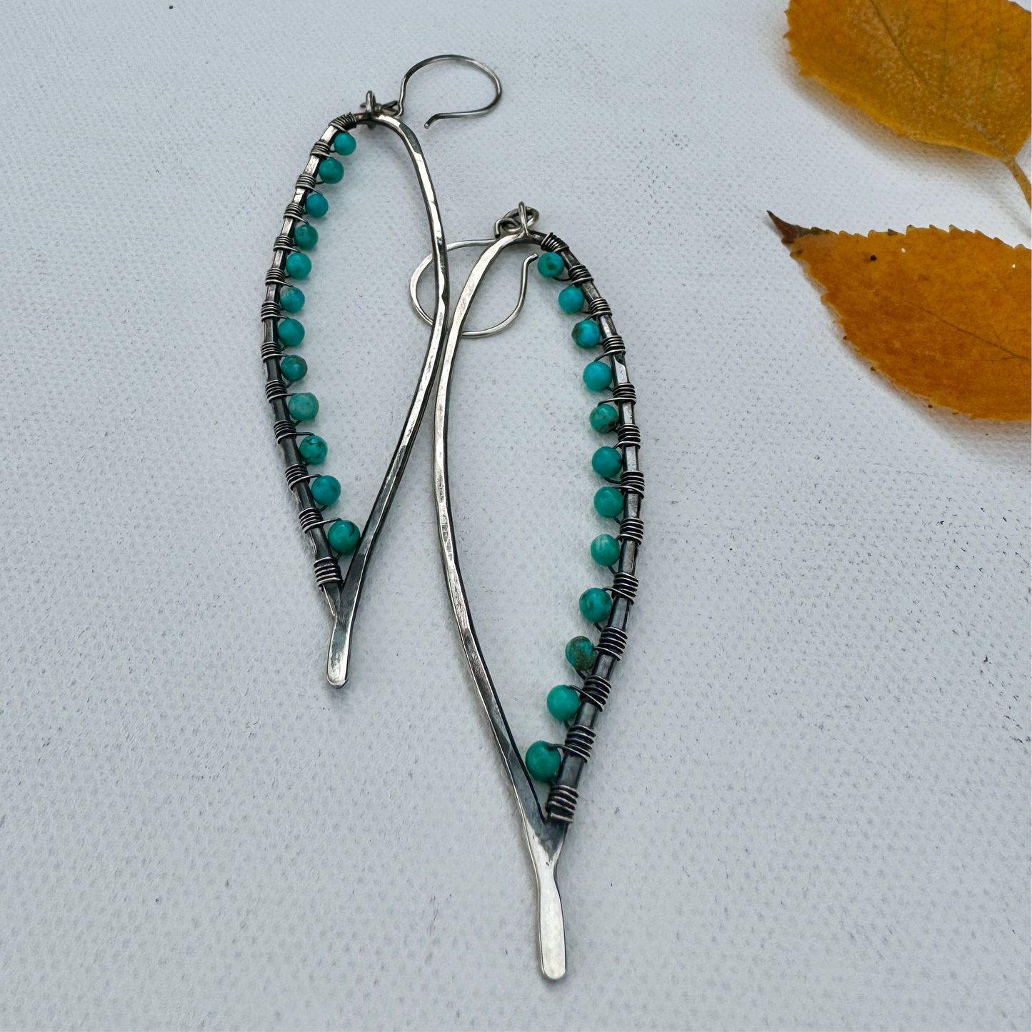 Turquoise Wrapped Earrings Large