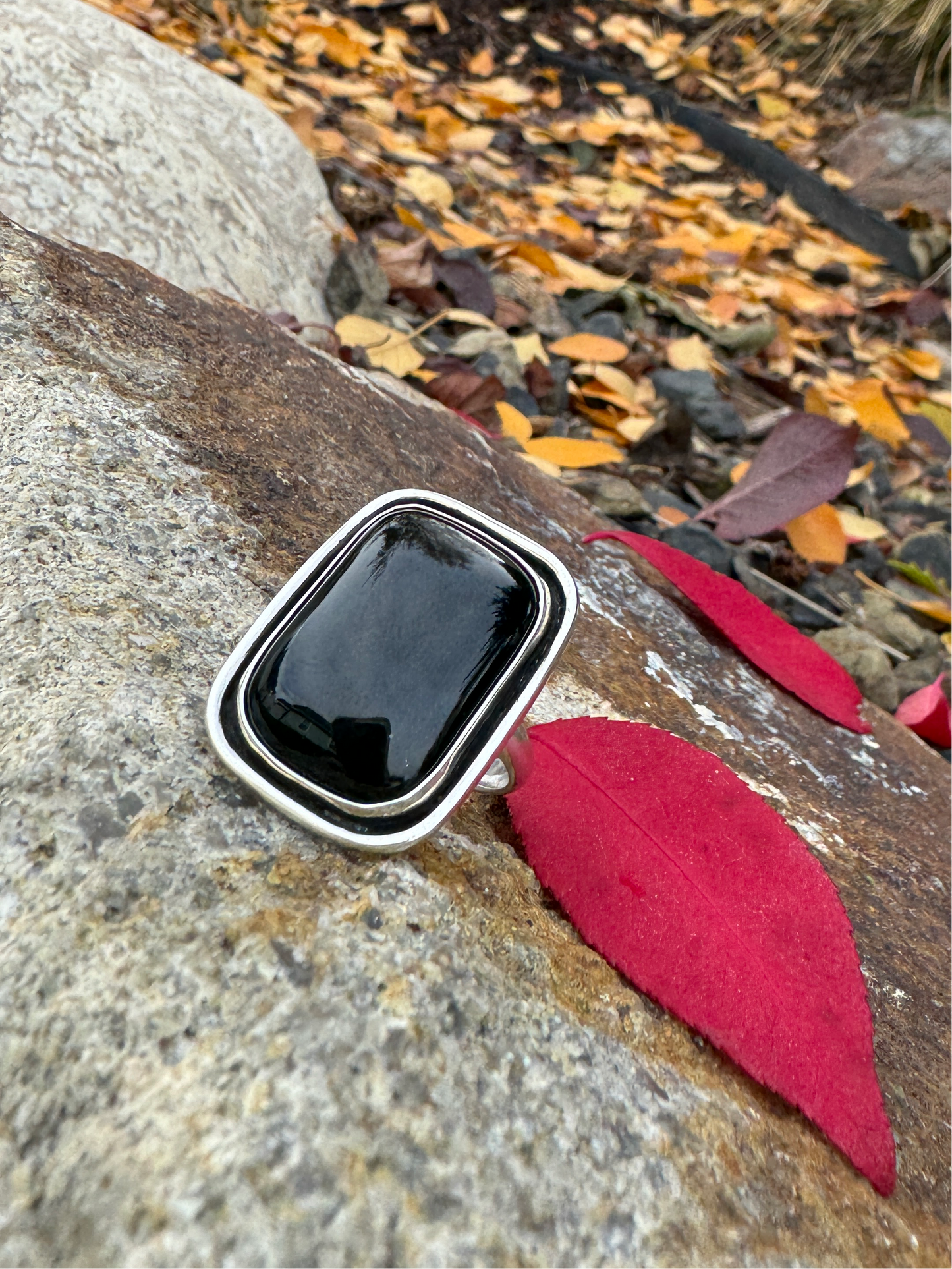 Australian Black Jade Ring