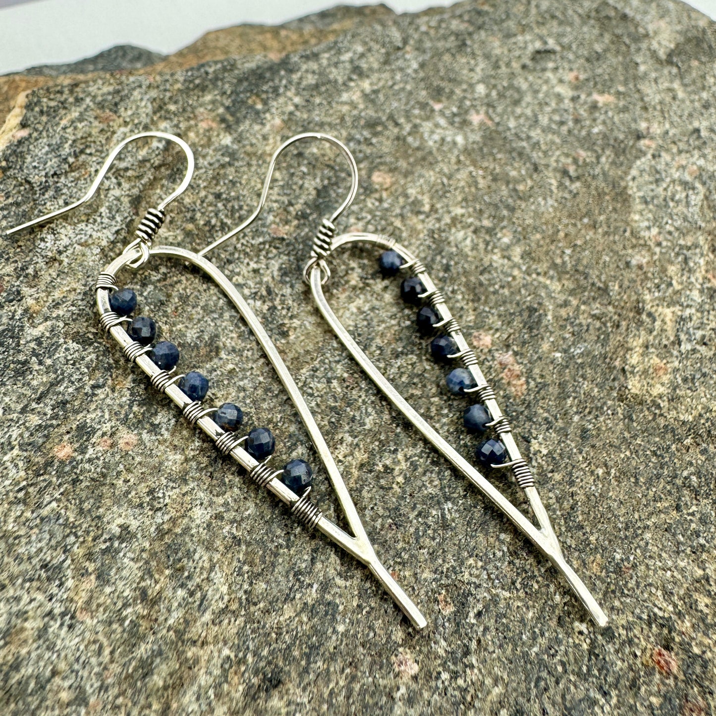 Sapphire Wrapped Earrings