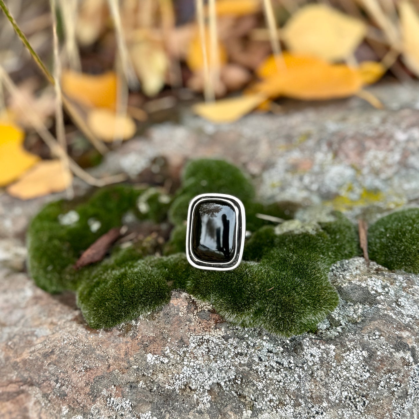 Australian Black Jade Ring