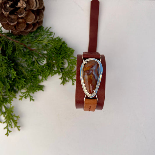 Leather & Agate Cuff
