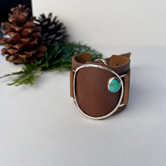 Turquoise Leather Cuff